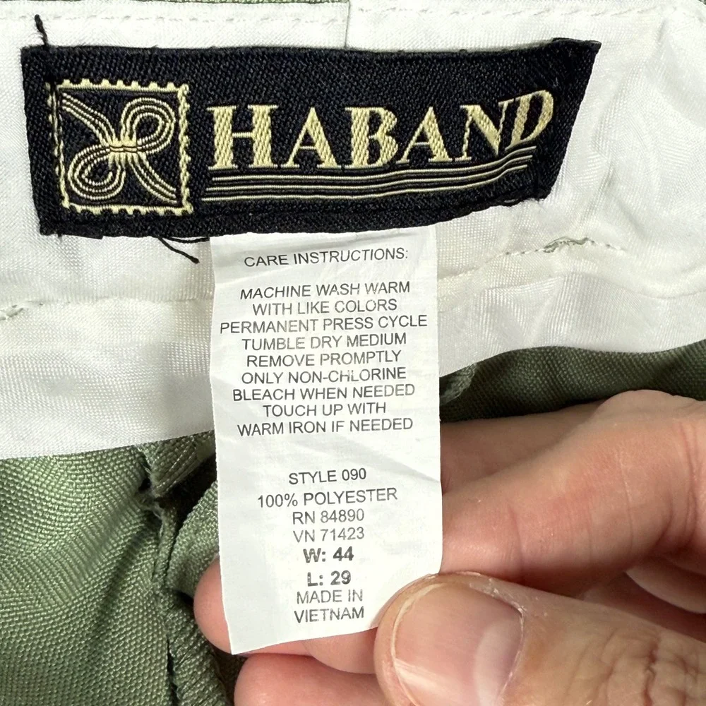 Vintage 80s Haband Mens 44x28.25‎ Preppy Career Office Dress Pants Lightweight